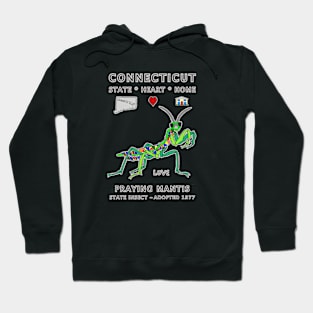 Connecticut, Praying Mantis, Valentines Day, Love, State, Heart, Home Hoodie